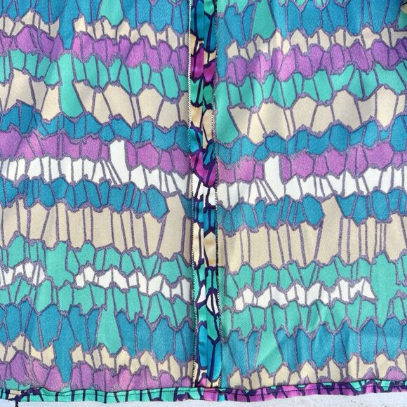 OOAK Vintage Striped Geometric Jewel Tone Handmade Maxi Kaftan W Belt Size M/L - Picture 10 of 10